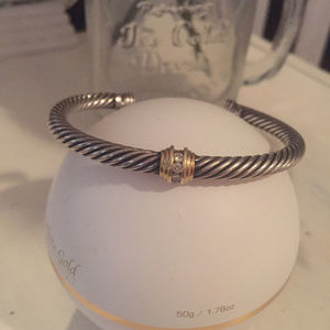 DAVID YURMAN CABLE BANGLE WITH DIAMONDS